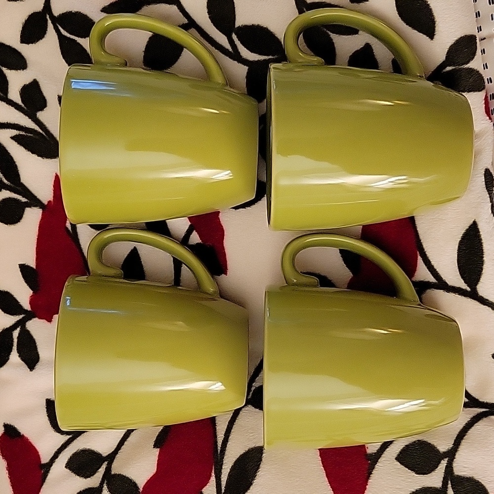 Corelle Vintage (4) Lime Green Mugs